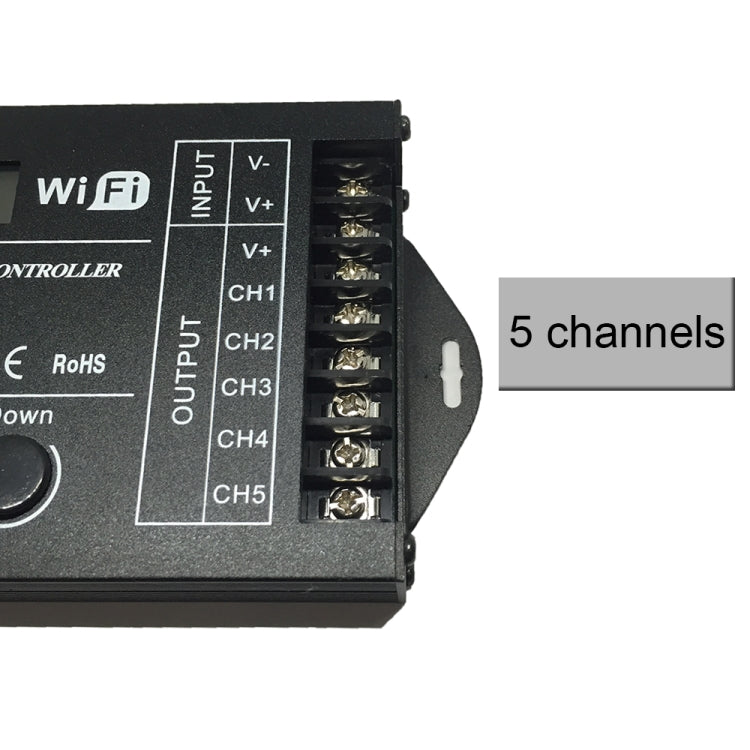 Controller temporale LED RGB 5 canali WiFi 20A DC 12-24V