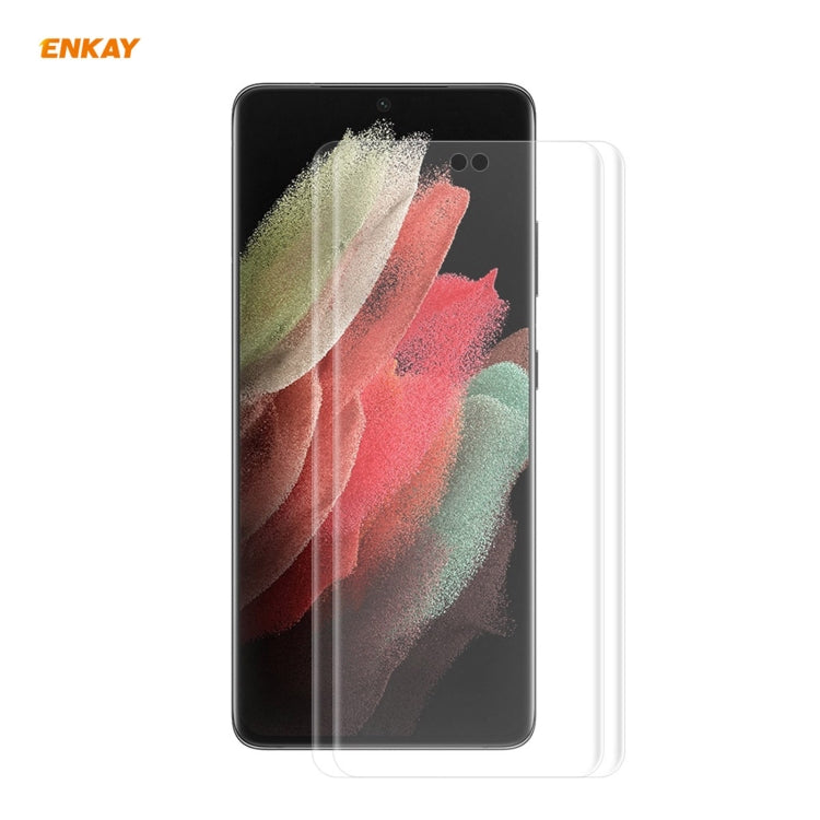 2 PCS Per Samsung Galaxy S21 Ultra 5G ENKAY Hat-Prince 3D Full Screen PET curvo piegatura a caldo HD protezione dello schermo pellicola morbida, For Samsung Galaxy S21 Ultra