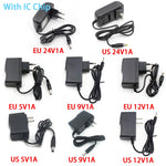 Adattatore caricabatterie 5V 9V 12V 24V 1A con spina EU/US