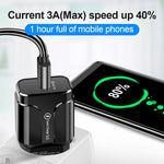 Caricabatterie da viaggio USB 18W QC 3.0 con cavo Micro USB 1m