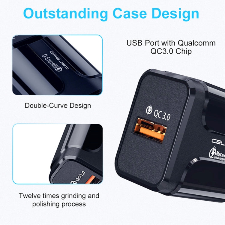 Caricabatterie da viaggio USB 18W QC 3.0 con cavo Micro USB 1m