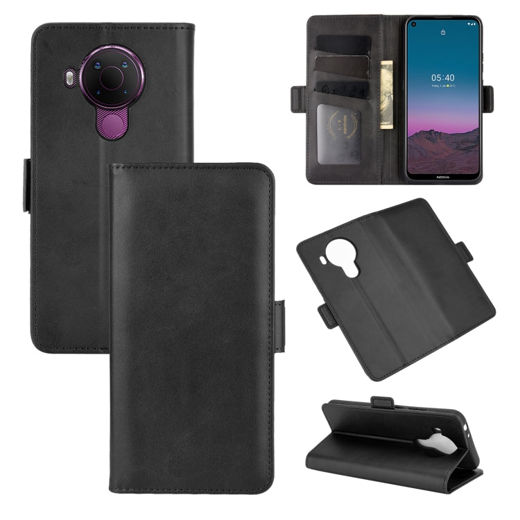 Per Nokia 5.4 Custodia in pelle a vibrazione orizzontale con fibbia magnetica a doppio lato con supporto, slot per schede e portafoglio, For Nokia 5.4
