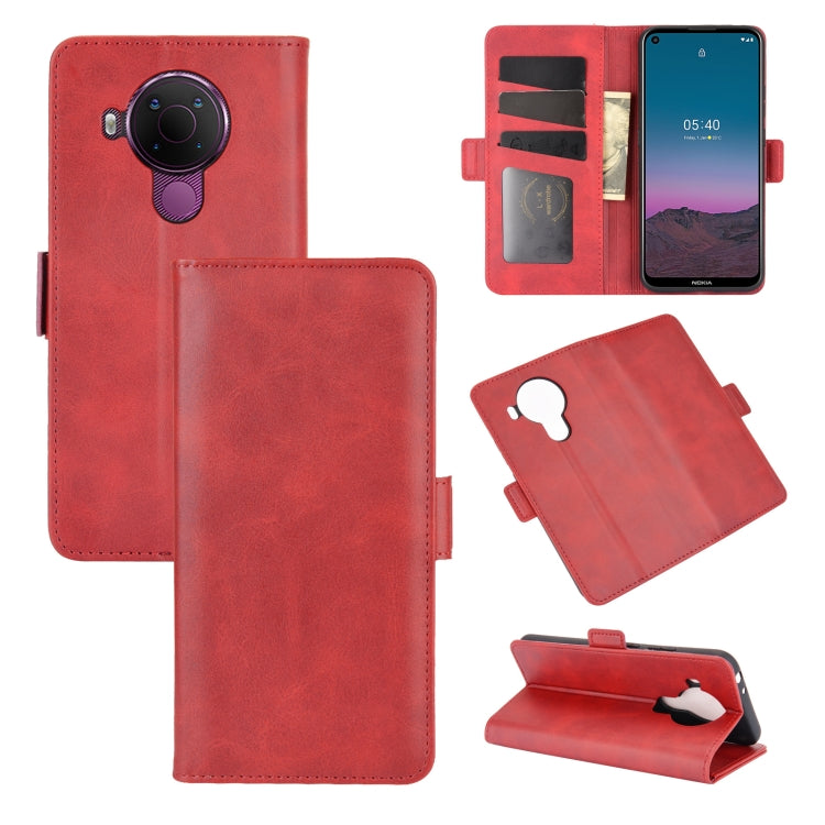 Per Nokia 5.4 Custodia in pelle a vibrazione orizzontale con fibbia magnetica a doppio lato con supporto, slot per schede e portafoglio, For Nokia 5.4