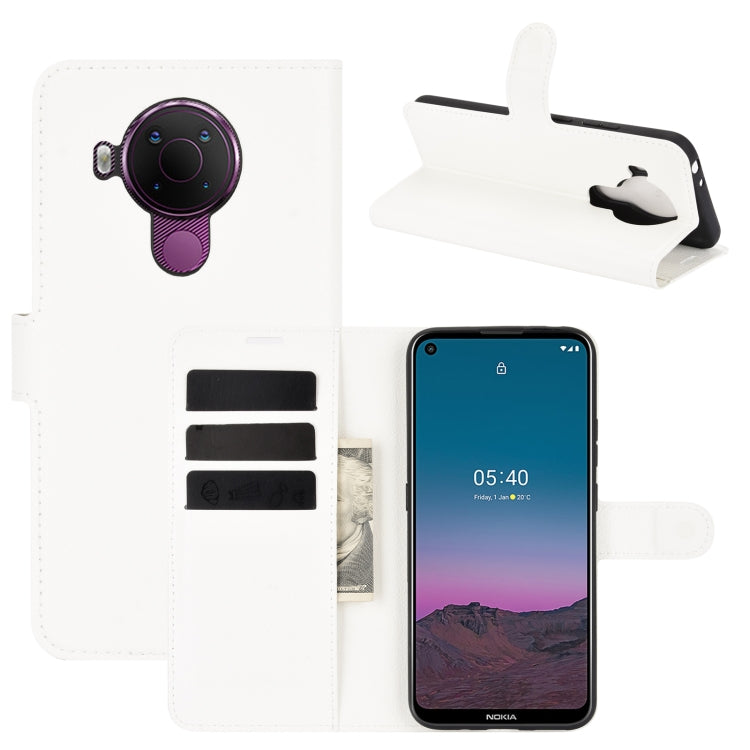 Per Nokia 5.4 Litchi Texture Custodia protettiva a vibrazione orizzontale con supporto, slot per schede e portafoglio, For Nokia 5.4