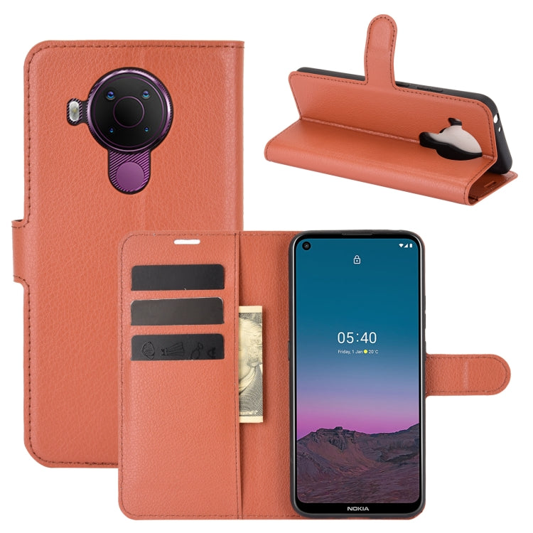 Per Nokia 5.4 Litchi Texture Custodia protettiva a vibrazione orizzontale con supporto, slot per schede e portafoglio, For Nokia 5.4