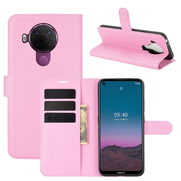 Per Nokia 5.4 Litchi Texture Custodia protettiva a vibrazione orizzontale con supporto, slot per schede e portafoglio, For Nokia 5.4