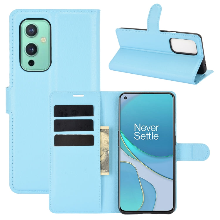 Per OnePlus 9 Litchi Texture Custodia protettiva a vibrazione orizzontale con supporto, slot per schede e portafoglio, For OnePlus 9