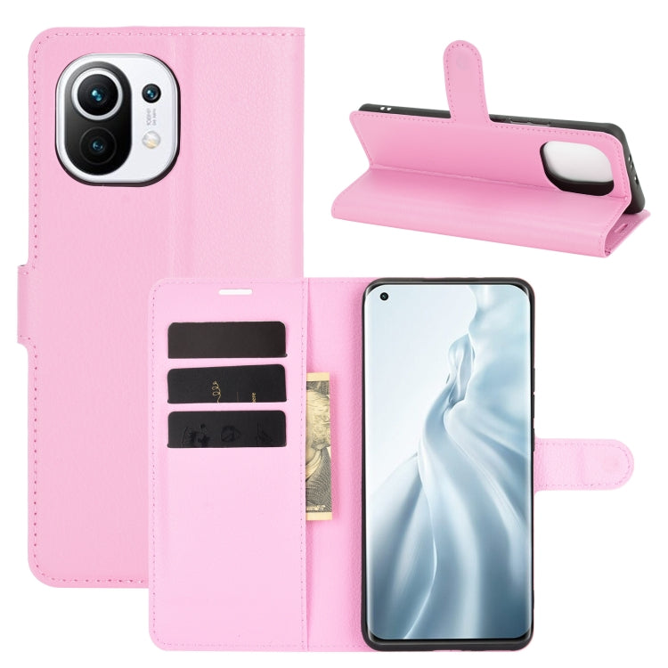 Per Xiaomi Mi 11 Litchi Texture Custodia protettiva a vibrazione orizzontale con supporto, slot per schede e portafoglio, For Xiaomi Mi 11