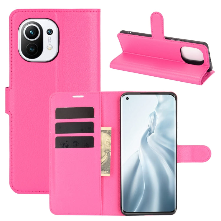 Per Xiaomi Mi 11 Litchi Texture Custodia protettiva a vibrazione orizzontale con supporto, slot per schede e portafoglio, For Xiaomi Mi 11