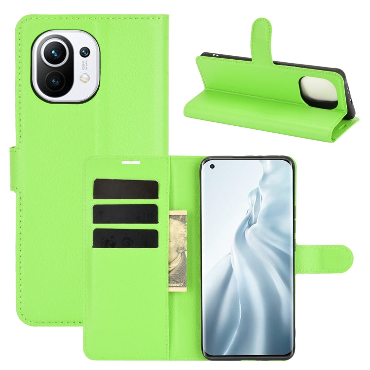Per Xiaomi Mi 11 Litchi Texture Custodia protettiva a vibrazione orizzontale con supporto, slot per schede e portafoglio, For Xiaomi Mi 11