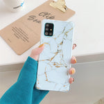 Cover posteriore in TPU marmo dorato per Samsung Galaxy S20 FE