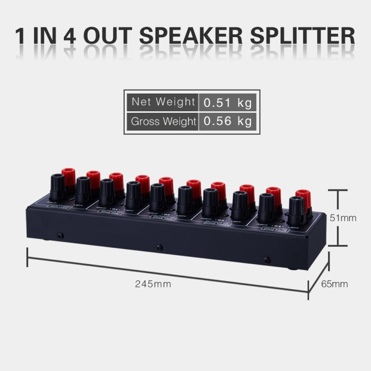 Distributore audio 1 ingresso e 4 uscite, fino a 300 W per canale - immagine 6