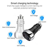 Caricatore auto 18W QC3.0 Dual USB con cavi Micro USB 1m