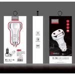 Caricatore auto 18W QC3.0 Dual USB con cavi Micro USB 1m