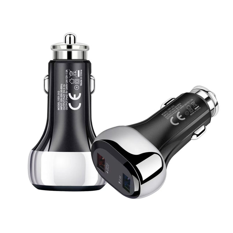 Caricatore auto 18W QC3.0 doppio USB con cavi 8 pin