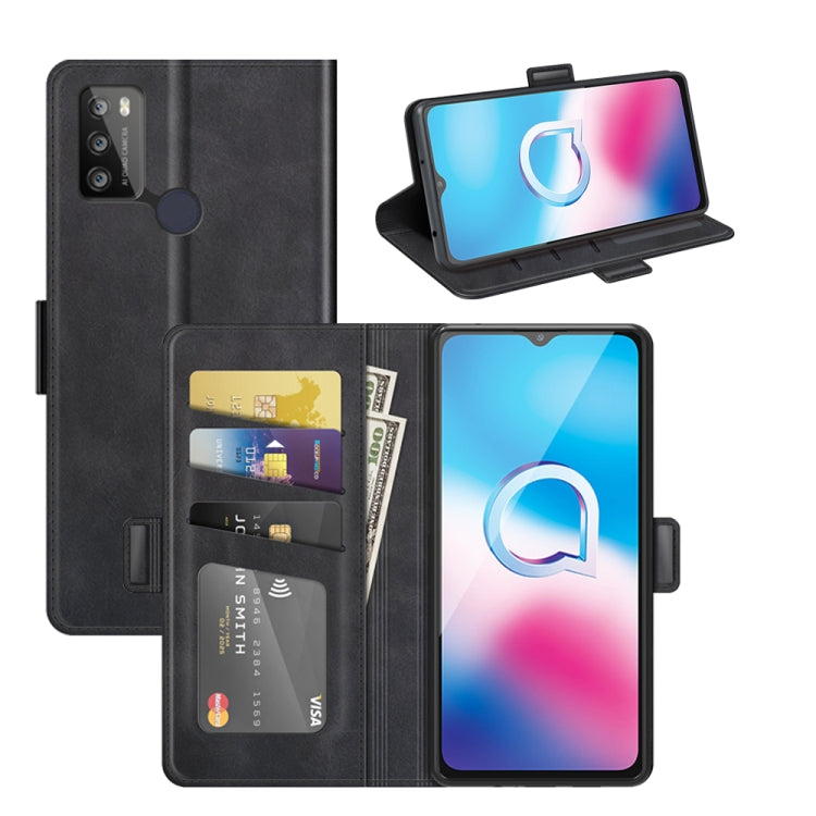 Per Alcatel 1S 2021/3L 2021 Custodia in pelle a vibrazione orizzontale con fibbia magnetica a doppio lato con supporto e slot per schede e portafoglio, For Alcatel 1S 2021/3L 2021