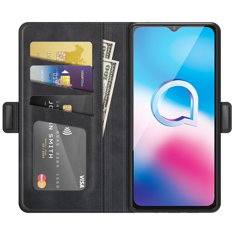 Per Alcatel 1S 2021/3L 2021 Custodia in pelle a vibrazione orizzontale con fibbia magnetica a doppio lato con supporto e slot per schede e portafoglio, For Alcatel 1S 2021/3L 2021