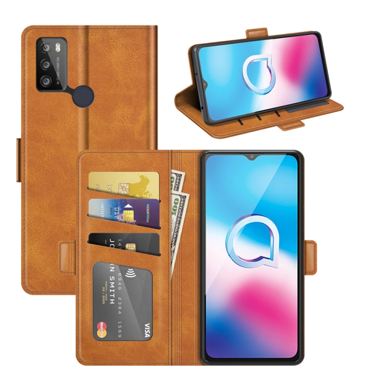 Per Alcatel 1S 2021/3L 2021 Custodia in pelle a vibrazione orizzontale con fibbia magnetica a doppio lato con supporto e slot per schede e portafoglio, For Alcatel 1S 2021/3L 2021