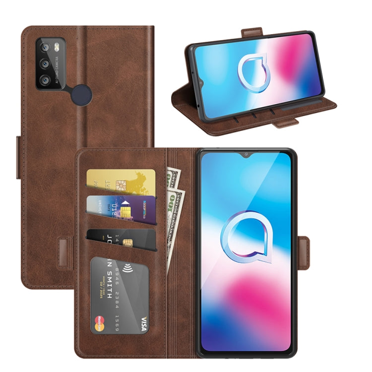 Per Alcatel 1S 2021/3L 2021 Custodia in pelle a vibrazione orizzontale con fibbia magnetica a doppio lato con supporto e slot per schede e portafoglio, For Alcatel 1S 2021/3L 2021