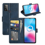Per Alcatel 1S 2021/3L 2021 Custodia in pelle a vibrazione orizzontale con fibbia magnetica a doppio lato con supporto e slot per schede e portafoglio, For Alcatel 1S 2021/3L 2021