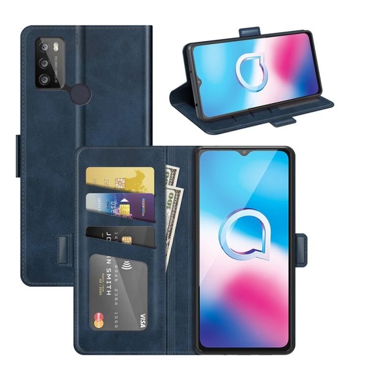 Per Alcatel 1S 2021/3L 2021 Custodia in pelle a vibrazione orizzontale con fibbia magnetica a doppio lato con supporto e slot per schede e portafoglio, For Alcatel 1S 2021/3L 2021