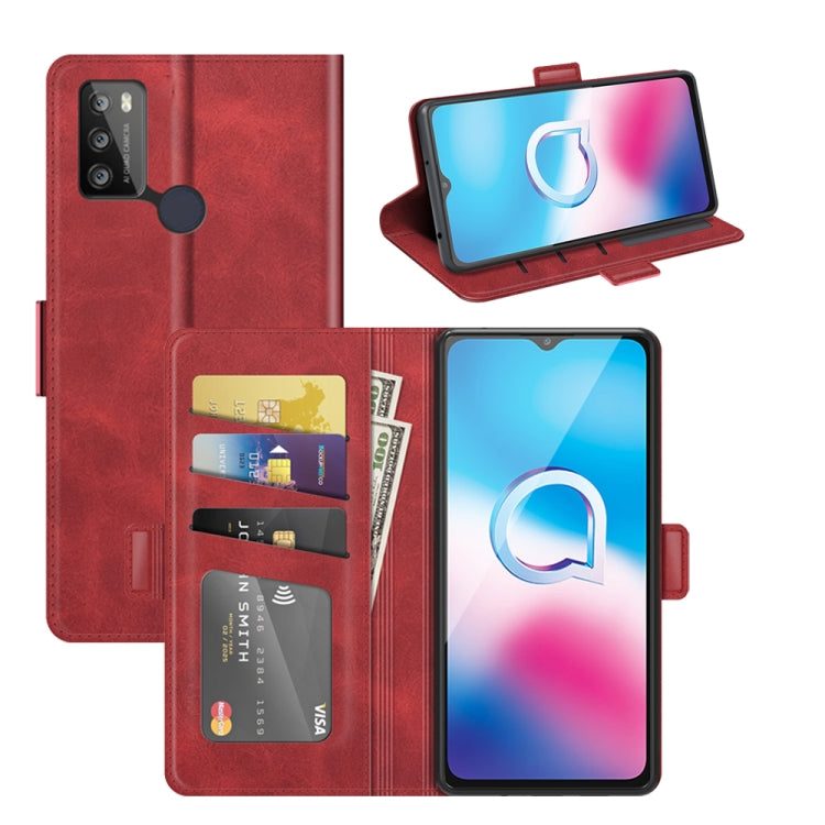 Per Alcatel 1S 2021/3L 2021 Custodia in pelle a vibrazione orizzontale con fibbia magnetica a doppio lato con supporto e slot per schede e portafoglio, For Alcatel 1S 2021/3L 2021