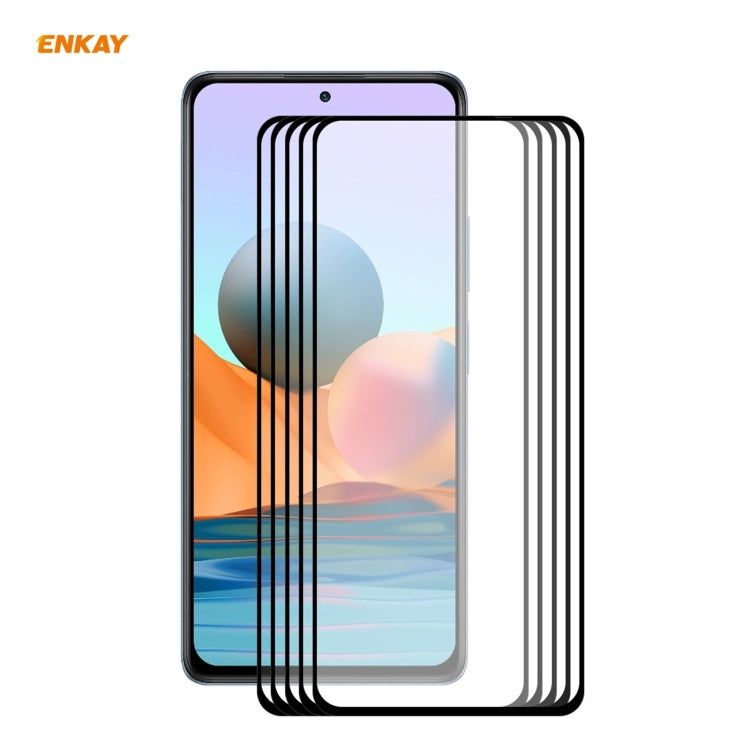 5 PZ ENKAY Hat-Prince Full Glue 0.26mm 9H 2.5D Pellicola a copertura totale in vetro temperato, For Redmi Note 10 / Note 10S, For Redmi Note 10 Pro / Note 10 Pro Max, For OnePlus 9 / 9R, For Huawei P50 (5 PCS)