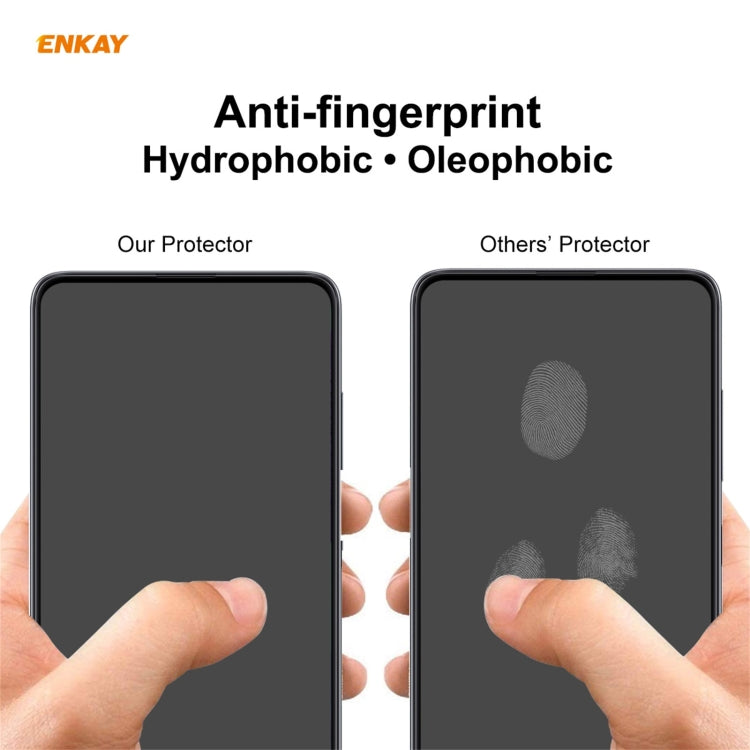 10 PZ ENKAY Hat-Prince Full Glue 0.26mm 9H 2.5D Pellicola a copertura totale in vetro temperato, For Redmi Note 10 / Note 10S, For Redmi Note 10 Pro / Note 10 Pro Max, For OnePlus 9 / 9R, For Huawei P50