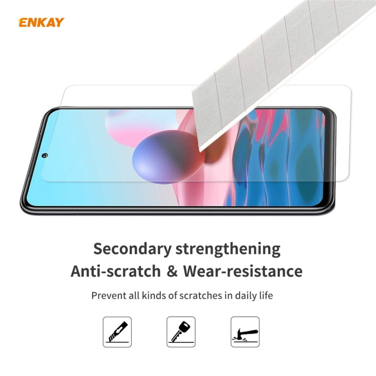 ENKAY Hat-Prince 0.26mm 9H 2.5D Pellicola in vetro temperato con bordo curvo, For Redmi Note 10 / Note 10S, For Redmi Note 10 Pro / Note 10 Pro Max, For OnePlus 9 / 9R, For Huawei P50