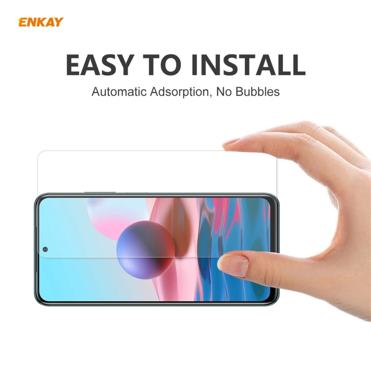 5 PZ ENKAY Hat-Prince 0.26mm 9H 2.5D Pellicola in vetro temperato con bordo curvo, For Redmi Note 10 / Note 10S, For Redmi Note 10 Pro / Note 10 Pro Max, For OnePlus 9 / 9R, For Huawei P50