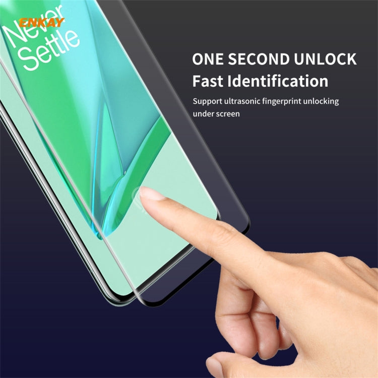 Per OnePlus 9 Pro ENKAY Hat-Prince 0.26mm 9H 3D Pellicola in vetro temperato curvo a schermo intero a prova di esplosione, 1 PCS, 2 PCS, 5 PCS