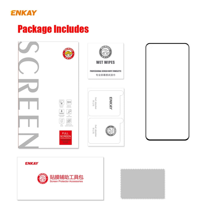 Per OnePlus 9 Pro ENKAY Hat-Prince 0.26mm 9H 3D Pellicola in vetro temperato curvo a schermo intero a prova di esplosione, 1 PCS, 2 PCS, 5 PCS