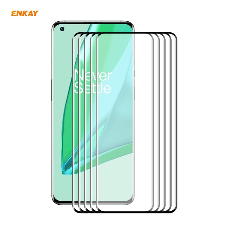 Per OnePlus 9 Pro ENKAY Hat-Prince 0.26mm 9H 3D Pellicola in vetro temperato curvo a schermo intero a prova di esplosione, 1 PCS, 2 PCS, 5 PCS