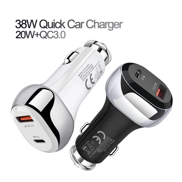 Caricabatterie auto USB-C PD 20W + QC3.0 38W