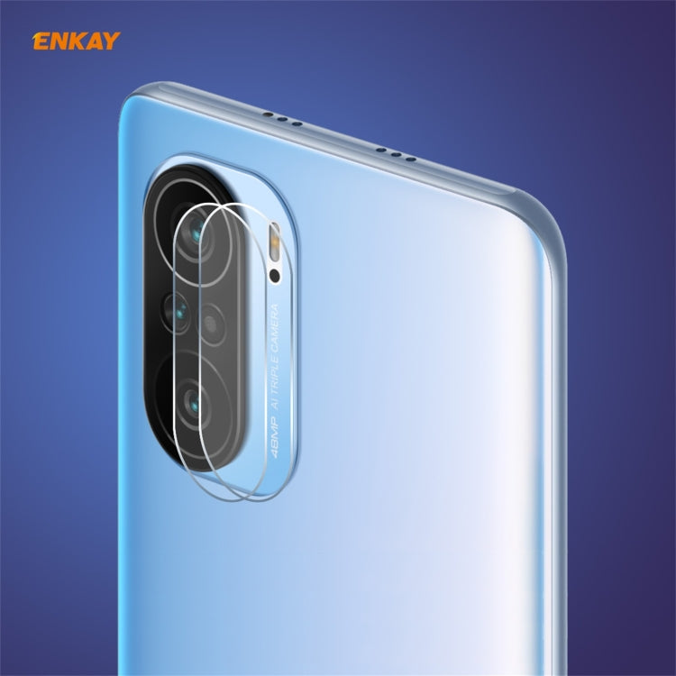 2 PZ Hat-Prince ENKAY 0.2mm 9H 2.15D Bordo arrotondato Obiettivo fotocamera posteriore Pellicola protettiva in vetro temperato, For Redmi K40 / K40 Pro / K40 Pro+, For Xiaomi Poco F3, For Redmi Note 10 Pro / Note 10 Pro Max                             ...