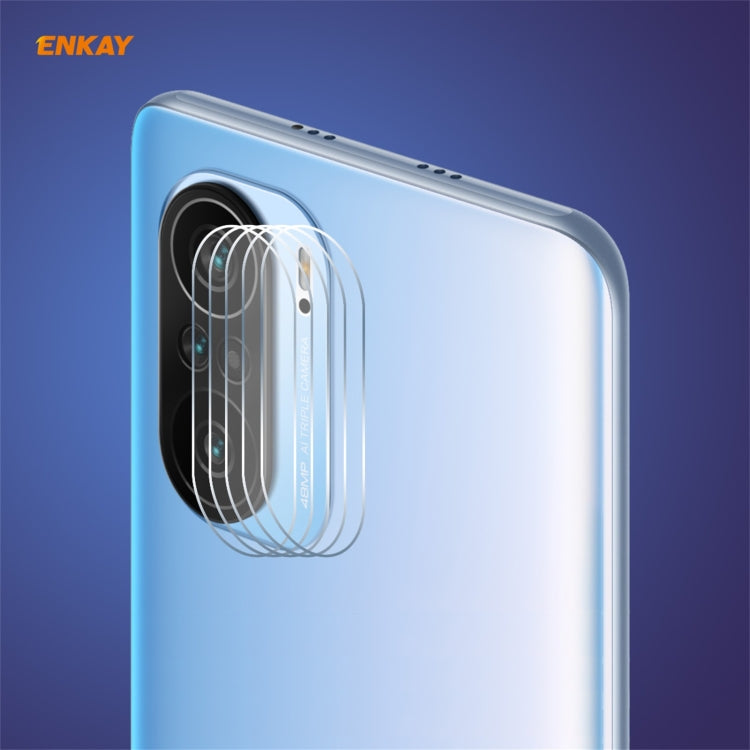5 PCS Hat-Prince ENKAY 0.2mm 9H 2.15D Bordo arrotondato Obiettivo fotocamera posteriore Pellicola protettiva in vetro temperato, For Redmi K40 / K40 Pro / K40 Pro+, For Xiaomi Poco F3, For Redmi Note 10 Pro / Note 10 Pro Max                            ...