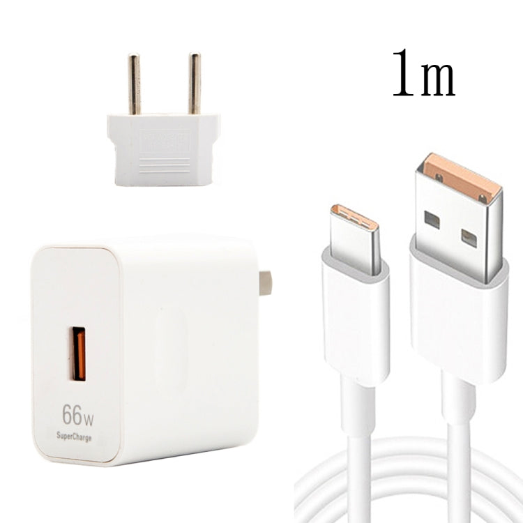 Caricabatterie USB 66W con cavo Tipo C e spina EU