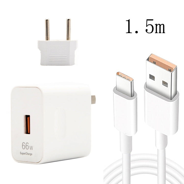 Caricabatterie USB 66W con cavo Tipo C e spina EU