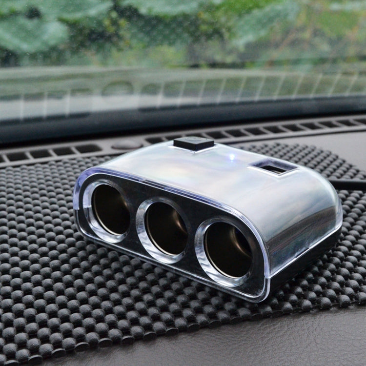 Adattatore splitter accendisigari auto 3 prese USB doppio
