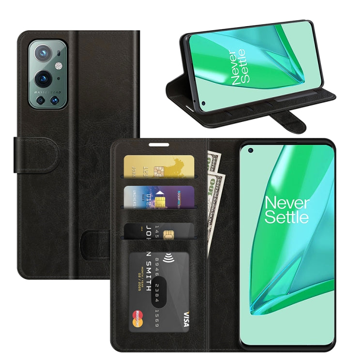 Per OnePlus 9 Pro R64 Texture Custodia protettiva a ribalta orizzontale singola con supporto e slot per schede e portafoglio e cornice per foto, For OnePlus 9 Pro