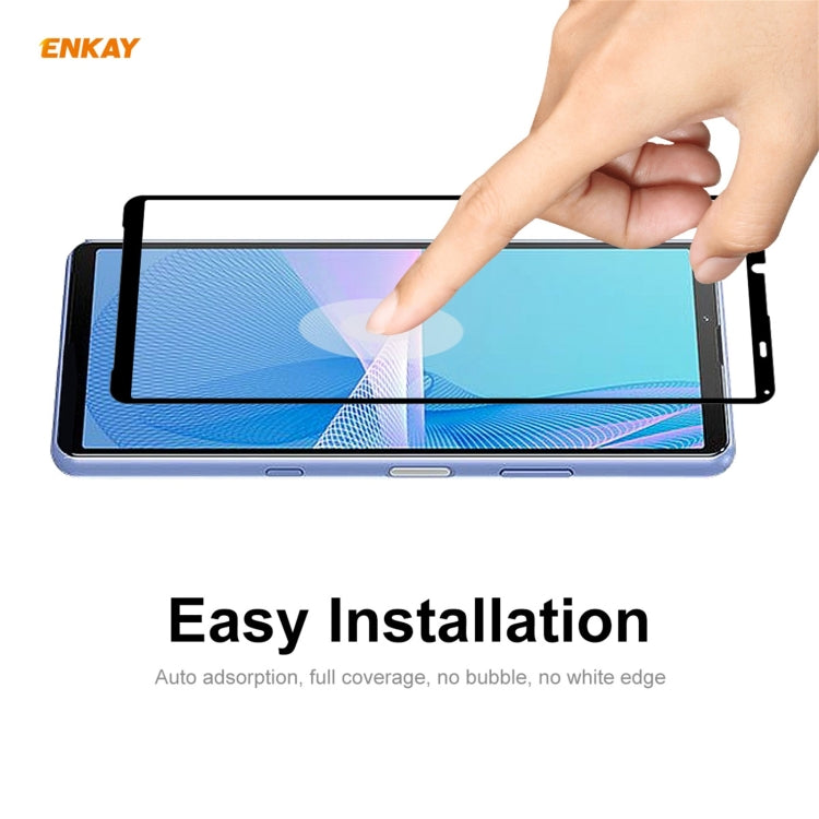 5 PZ ENKAY Hat-Prince Full Glue 0.26mm 9H 2.5D Pellicola a copertura totale in vetro temperato, For Sony Xperia 10 III (5 PCS), For Sony Xperia 1 III (5 PCS), For Motorola Moto G10 / G20 / G30(5 PCS), For Motorola Moto G100 / G 5G Plus(5 PCS)