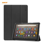 ENKAY Smart Case in pelle PU + plastica con supporto a tre pieghe per Amazon Fire HD 10/10 Plus (2021), For Amazon Fire HD 10 / 10 Plus (2021)