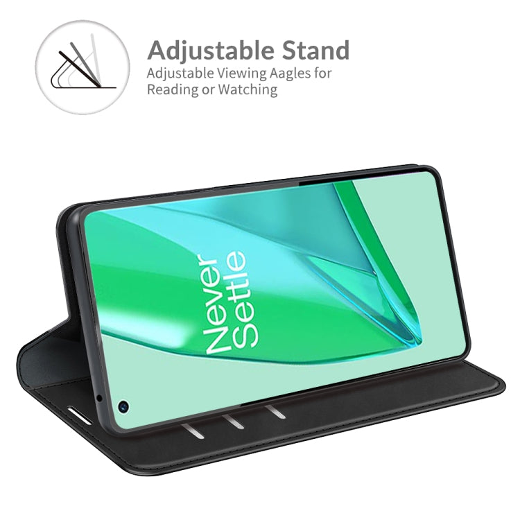 Per OnePlus 9 Pro Custodia in pelle con ventosa magnetica per affari retro-pelle con supporto, slot per carte e portafoglio, For OnePlus 9 Pro