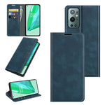 Per OnePlus 9 Pro Custodia in pelle con ventosa magnetica per affari retro-pelle con supporto, slot per carte e portafoglio, For OnePlus 9 Pro