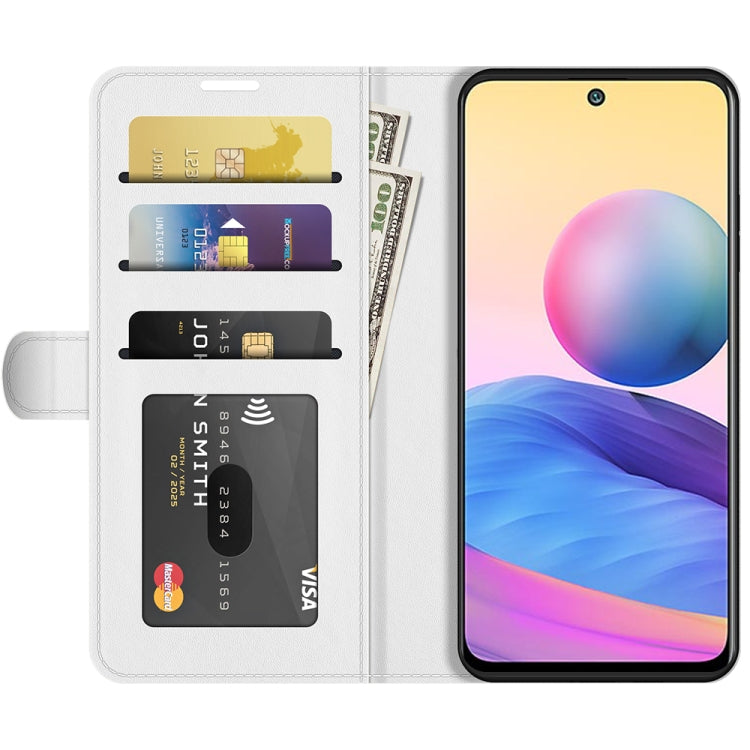 Per Xiaomi Redmi Note 10 5G R64 Texture Custodia protettiva a vibrazione orizzontale singola con supporto e slot per schede e portafogli e cornice per foto, For Xiaomi Redmi Note 10 5G
