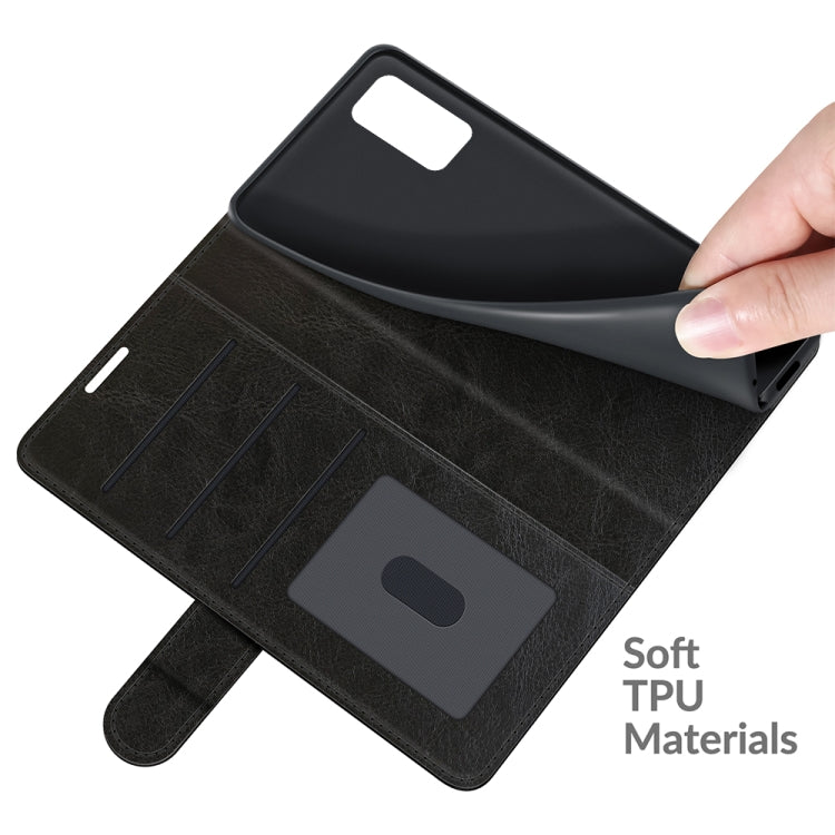 Per Wiko Power U20 R64 Texture Custodia protettiva a vibrazione orizzontale singola con supporto e slot per schede e portafoglio e cornice per foto, For Wiko Power U20