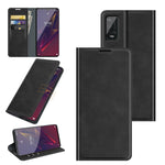 Per Wiko Power U20 Custodia in pelle con ventosa magnetica per affari retro-pelle con supporto, slot per carte e portafoglio, For Wiko Power U20