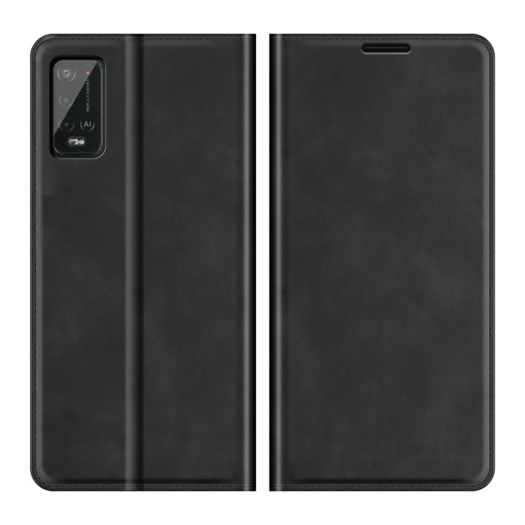 Per Wiko Power U20 Custodia in pelle con ventosa magnetica per affari retro-pelle con supporto, slot per carte e portafoglio, For Wiko Power U20