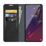 Per Wiko Power U20 Custodia in pelle con ventosa magnetica per affari retro-pelle con supporto, slot per carte e portafoglio, For Wiko Power U20