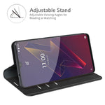 Per Wiko Power U20 Custodia in pelle con ventosa magnetica per affari retro-pelle con supporto, slot per carte e portafoglio, For Wiko Power U20